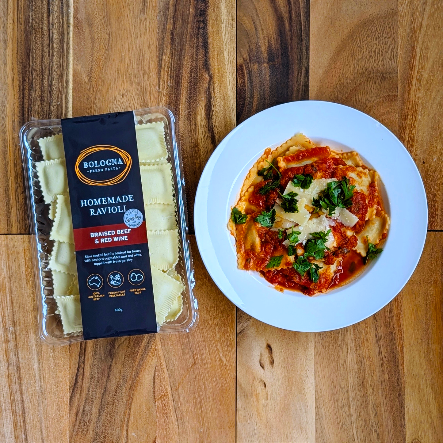 Braised Beef & Red Wine Ravioli (400g)