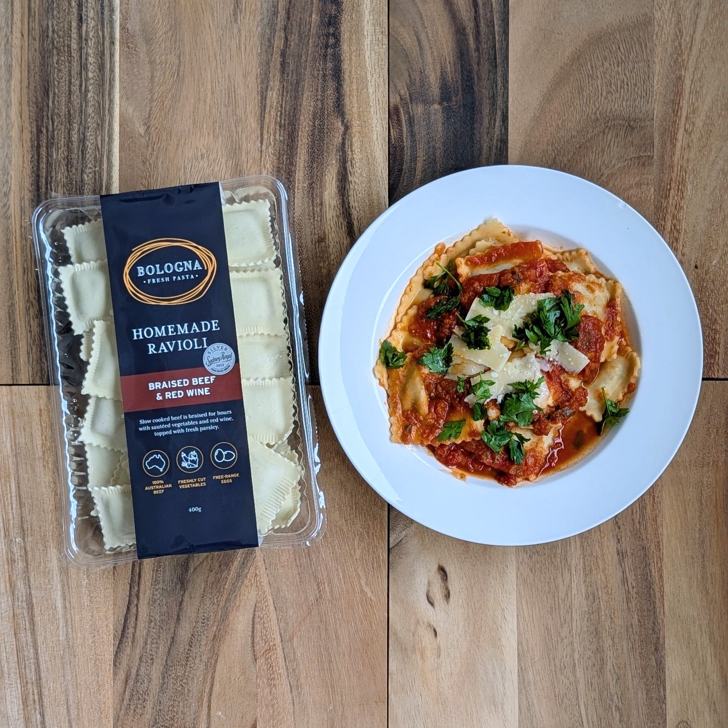 Braised Beef & Red Wine Ravioli (400g)