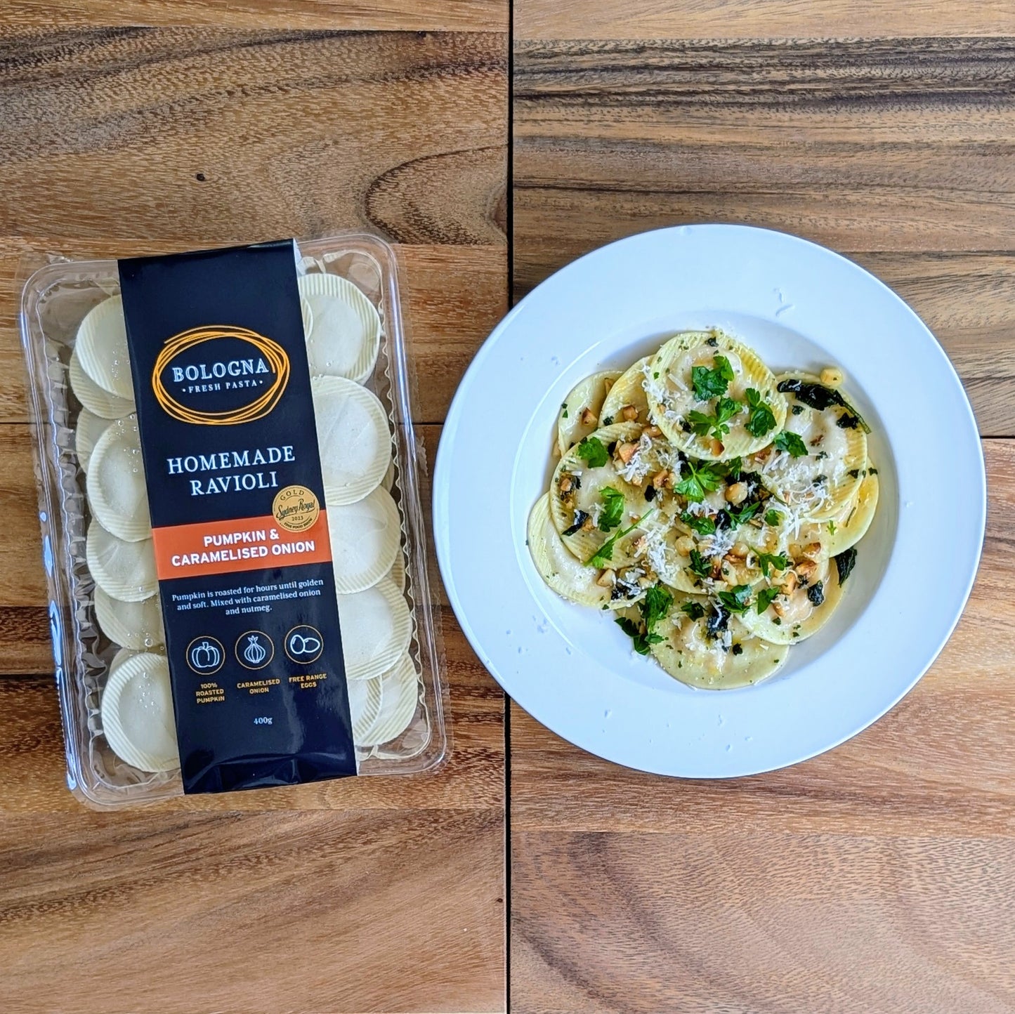 Pumpkin & Caramelised Onion Ravioli (400g)